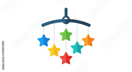 Colorful Star Mobile for Babys Nursery.