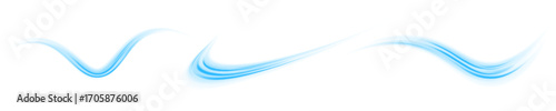 Blue swirling light lines mimic waves of energy flowing smoothly through space. The luminous vector strokes add a sense of movement and futuristic style. Ideal for tech and sci-fi visuals. PNG