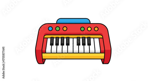 Colorful Red Toy Keyboard for Kids.