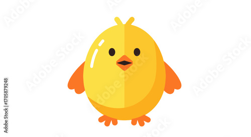 Cute Cartoon Chick with Orange Accents.