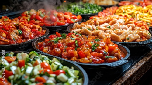 Wallpaper Mural Hot buffet with various cooked dishes Torontodigital.ca