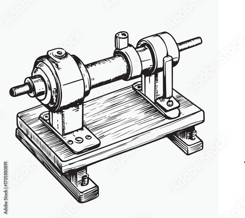 old vise on white background