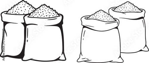 Four sacks of grain silhouette