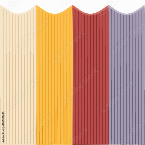 Four Vertically Aligned Textured Panels In Beige Yellow Red And Purple