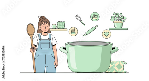 Culinary Adventure: A Cook Ready To Prepare A Delicious And Wonderful Meal In a Kitchen