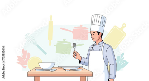 Culinary Craftsmanship: A Chef Contemplates His Tools and The Art Of Plating Culinary Creations