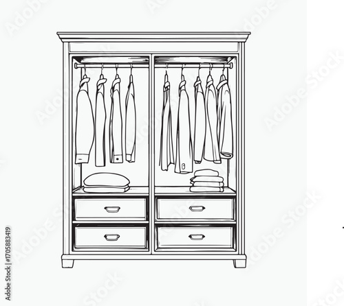 sketch of a wardrobe
