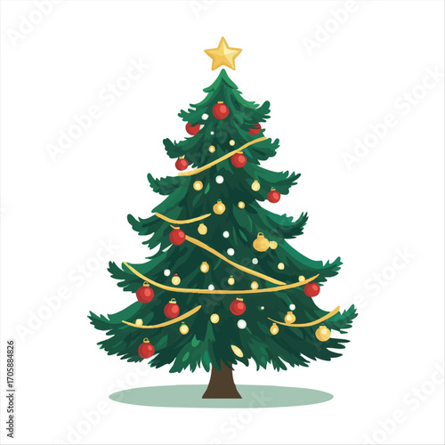 Festive Christmas tree illustration