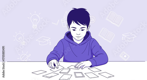Young Person Making Decisions, Considering Options, Evaluating Information, Studying Carefully