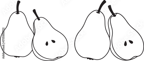 Two pairs of pears silhouette