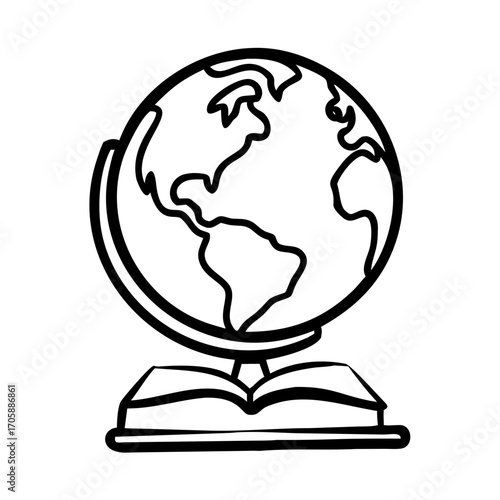 Earth globe on open book representing Earth Day celebration  