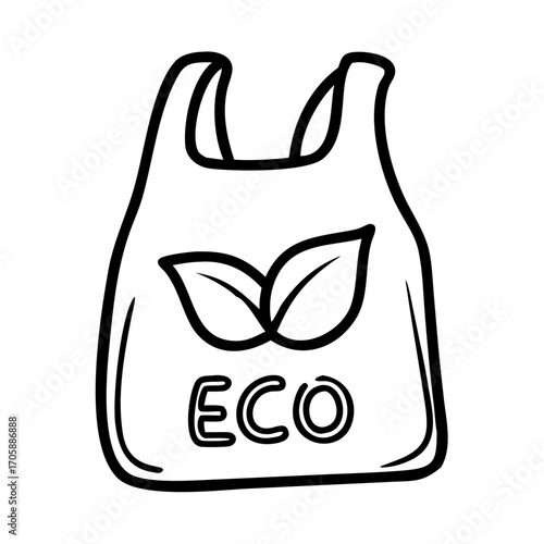 Eco-friendly reusable shopping bag with leaf design and inscription  symbolizing Earth Day celebration  