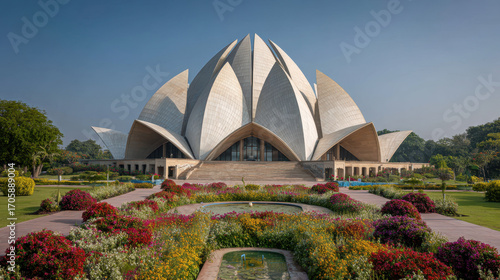 Discover the majestic lotus temple in delhi india a stunning architectural marvel amidst lush gardens and serenity