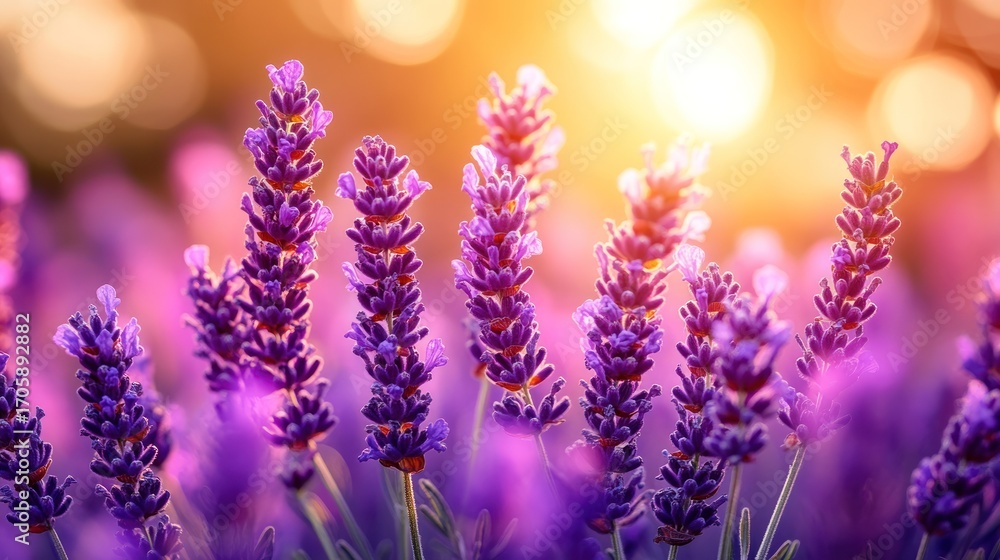 Fototapeta premium Lavender field at sunset (11)