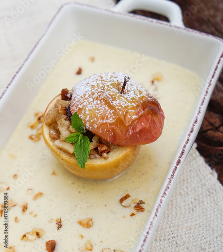 Bratapfel Apfel geschmort Dessert Apfel Vanillesauce Herbst Winter Weihnachten Zimt