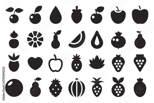 Collection of various fruit icons