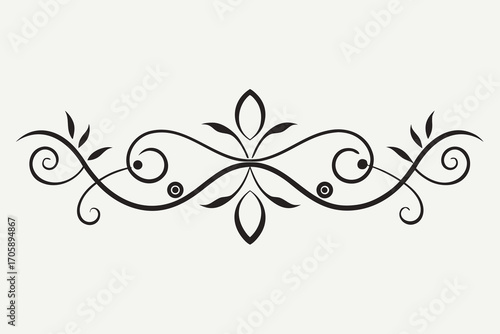 Abstract floral design element with decorative flowers leaves and ornate patterns background