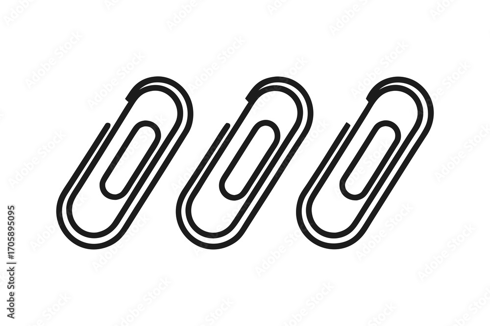 Obraz premium Paper clip isolated on white background office stationery metal fastener