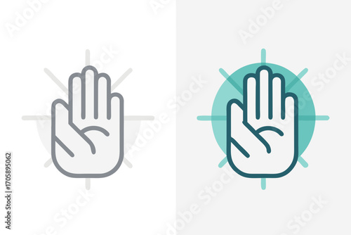 Hand with heart vector illustration showing human hand drawing concept of love and charity