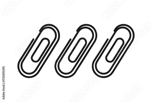 Paper clip isolated on white background office stationery metal fastener