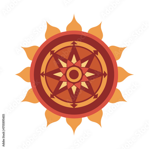 Mandala With Sacred Trident Shape Design