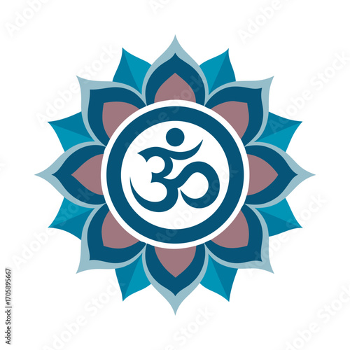 Mandala With Sacred Om Symbol Illustration