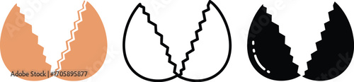 Cracked eggshell vector illustration eggshell design elements