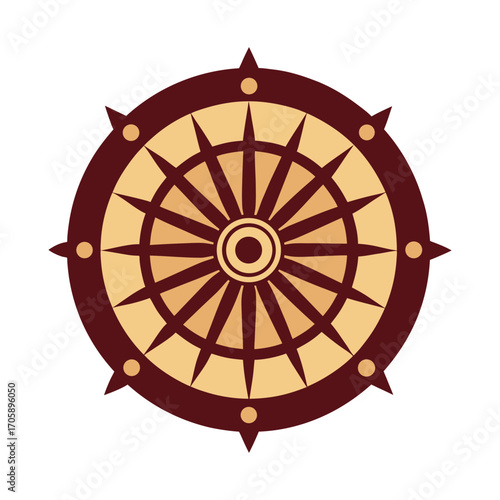 Ancient Temple Wheel Mandala Traditional Art