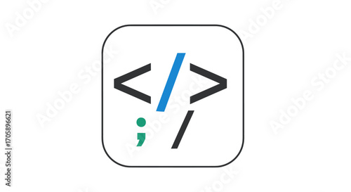 Abstract Icon Representing Programming and Code Development.