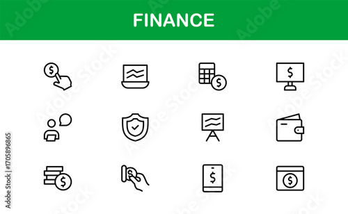 Economy and Trade Essentials – Professional Line Icon Set Featuring Minimal, Modern, Editable Outline Graphics for Financial and Global Business Themes