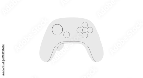 Modern Gaming Controller Silhouette with Buttons and Joysticks.