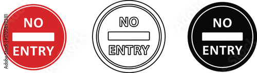 No entry sign vector illustration traffic restriction symbol