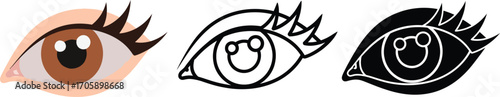 Eye drawing illustration vector graphic beauty lashes makeup art