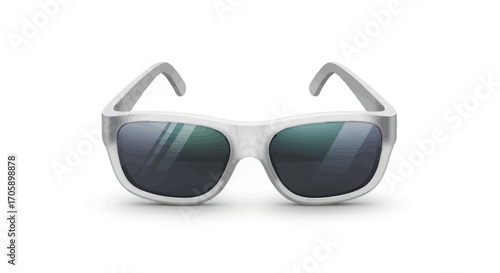 Pair of Light Gray Square Sunglasses.