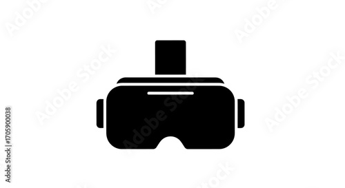 Black Silhouette of a Virtual Reality Headset.