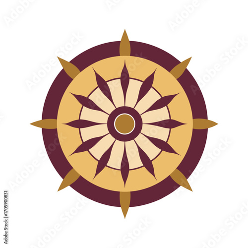 Ancient Lotus Wheel Mandala Sacred Design