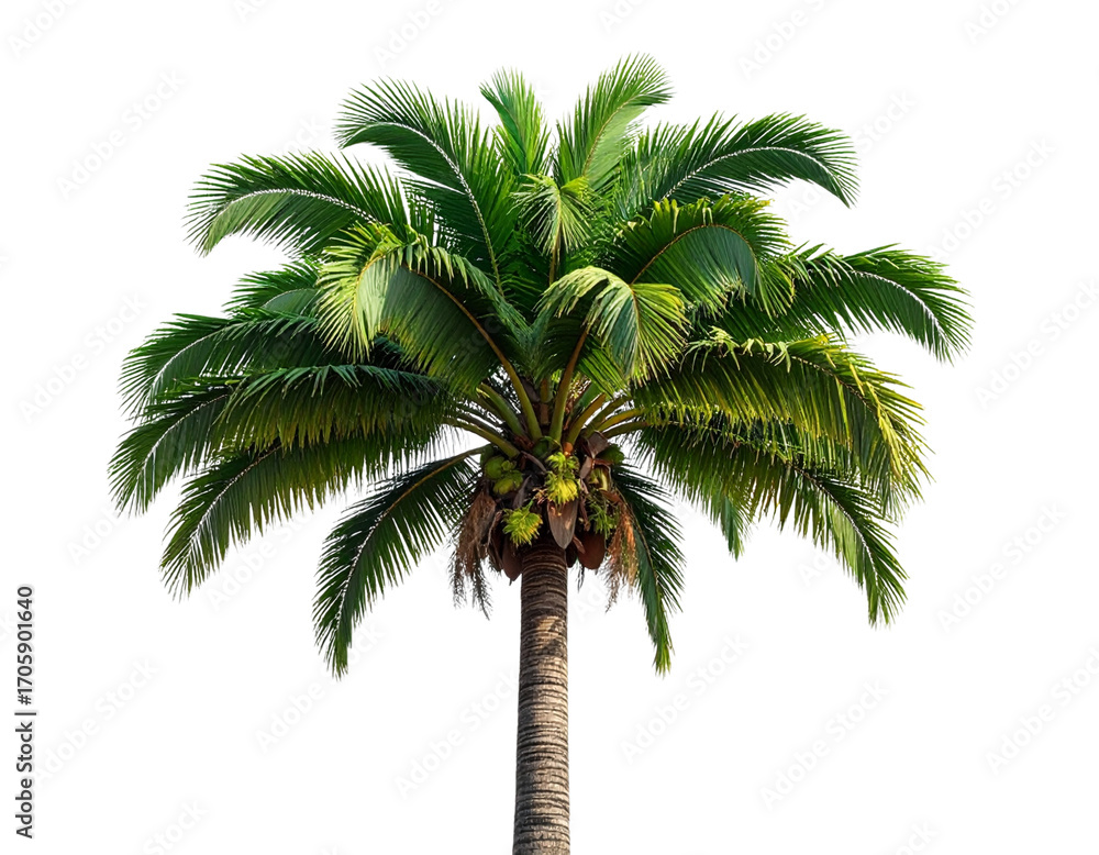 Fototapeta premium Tropical Coconut Palm Tree Isolated for Summer and Beach Designs