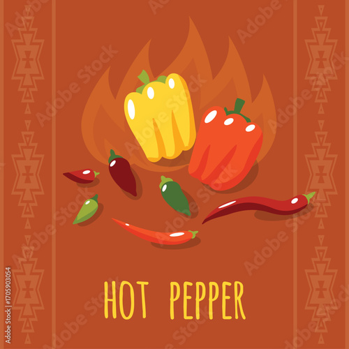 Mexican food illustration Tacos, Burrito, Chili Con Carne, Nachos, Guacamole isolated on white background