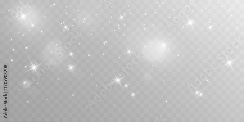 Magical glowing bokeh lights with sparkles on soft blurred background. Elegant dreamy festive atmosphere.	