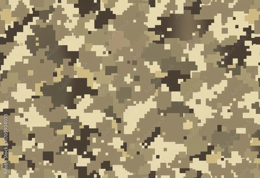 Abstract digital camouflage vector pattern featuring irregular shapes and pixelated design in muted tones,  camouflage,  urban