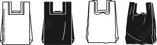 Collection of simple shopping bags in various styles and colors