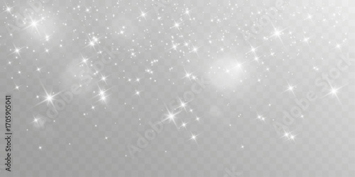 Magical glowing bokeh lights with sparkles on soft blurred background. Elegant dreamy festive atmosphere.	