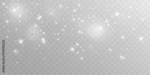 Magical glowing bokeh lights with sparkles on soft blurred background. Elegant dreamy festive atmosphere.	