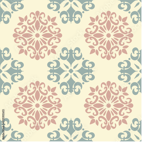 seamless pattern background with plant and flower theme