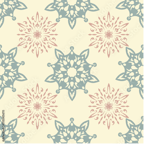 seamless pattern background with plant and flower theme