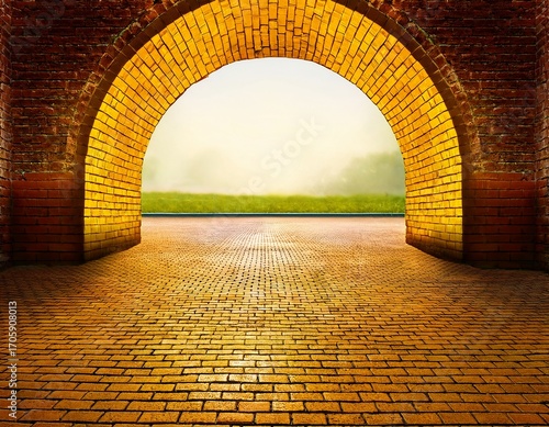 Wallpaper Mural a yellow brick road with a yellow brick archway Torontodigital.ca