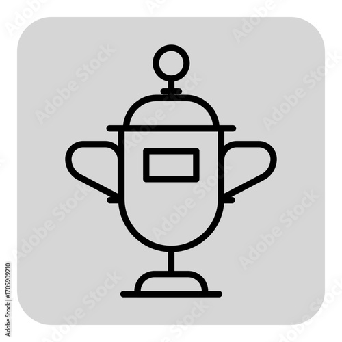 Line drawing of trophy, symbolizing achievement in education. Success and motivation in learning concept