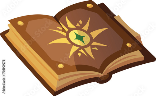 An isolated old book with pages open on a white background, symbolizing knowledge, learning, and literature
