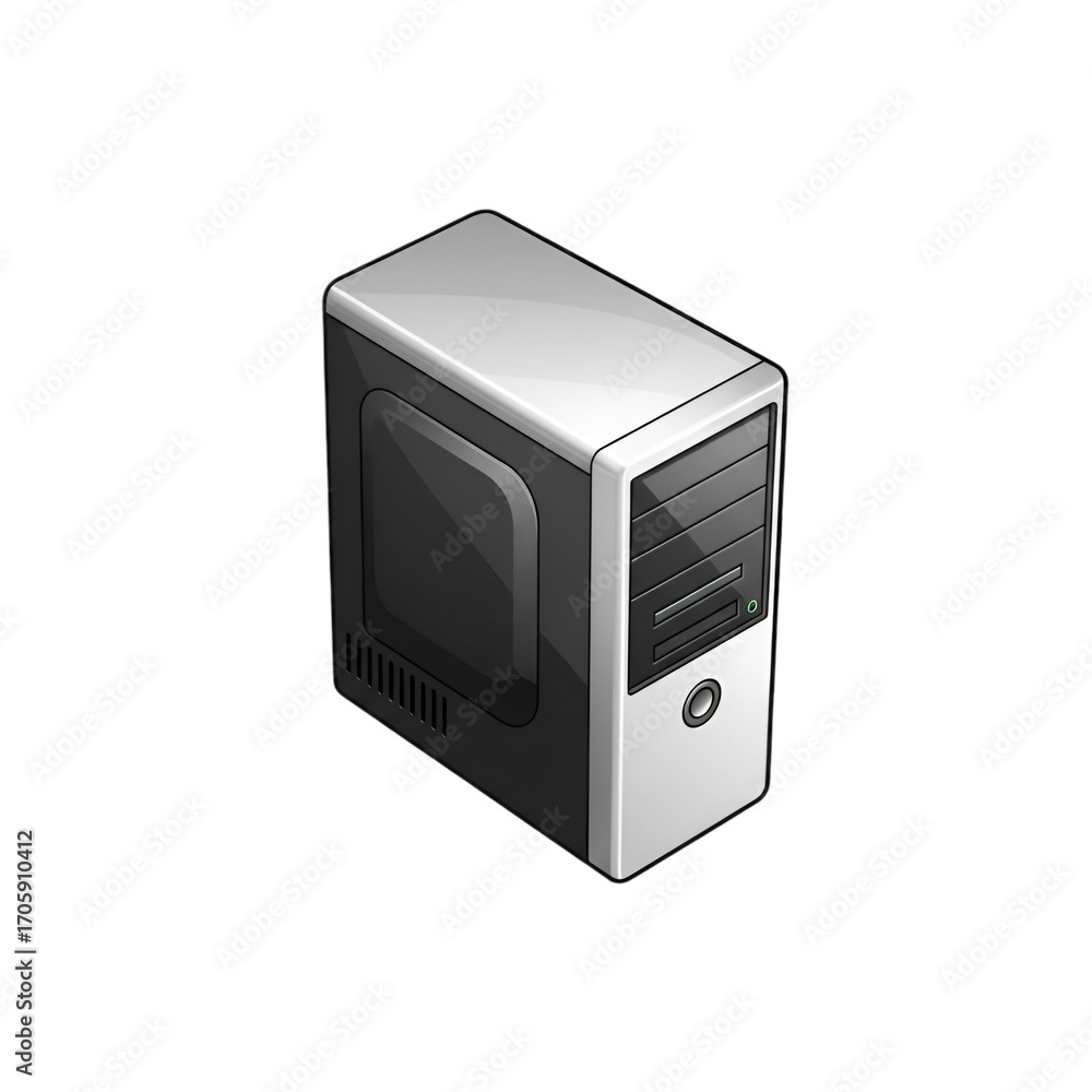 Obraz premium Computer tower isolated on transparent background