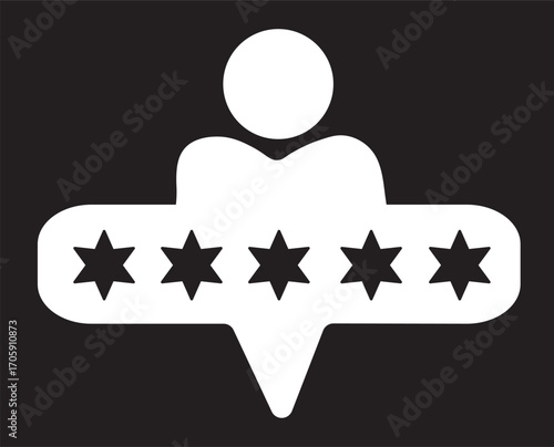 Tableau sur toile Set of outline five star icon collection
